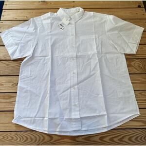 NWT Skall Studio Button Up Shirt Size 34 Women’s White Short Sleeve